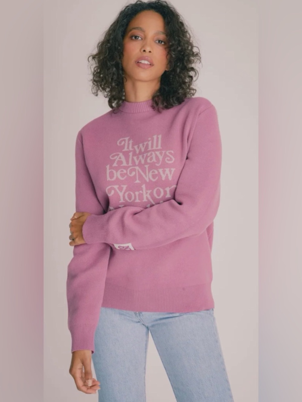 NYON New York Or Nowhere mauve pink cotton sweater men’s S/M women’s L unisex